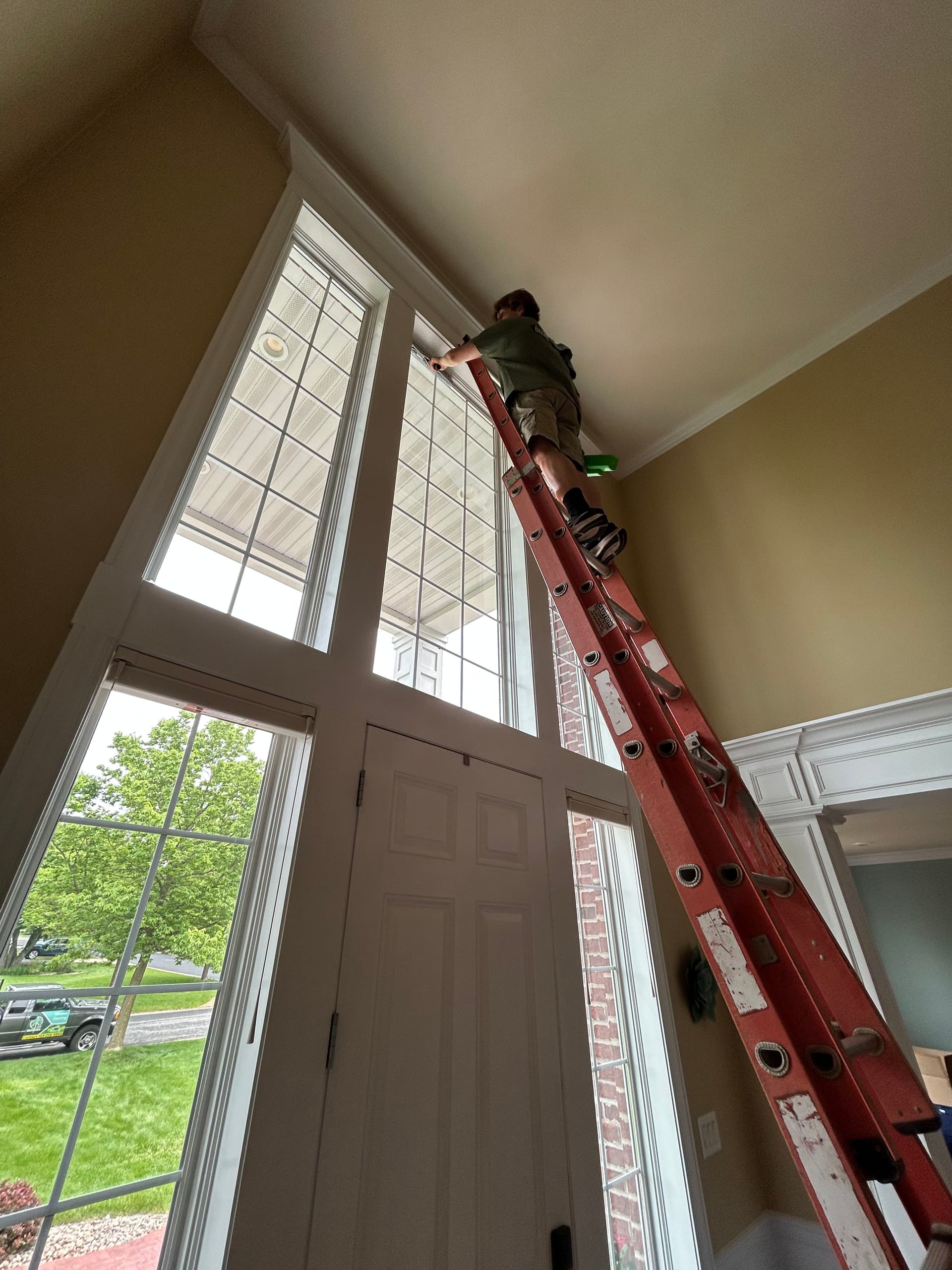 Gallery photos for High Interior Window Cleaning on Tall Entryway Windows: Image #1